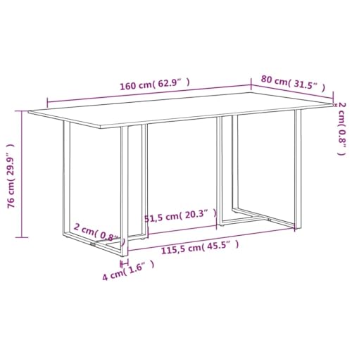 Table à manger 160 cm en manguier : la solution durable pour optimiser l'espace - 3