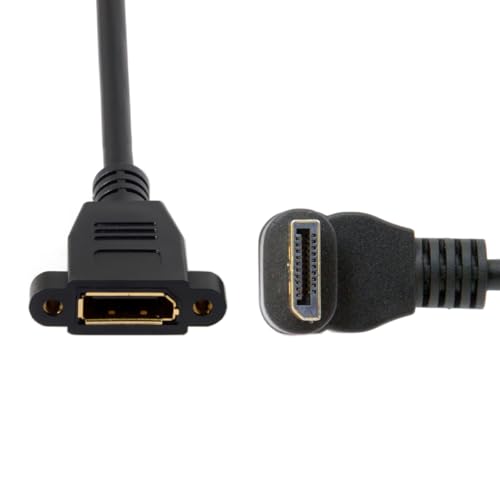 Cablecc Cable alargador de ángulo para pantalla DisplayPort macho a hembra de 90 grados hacia abajo (ángulo hacia arriba)