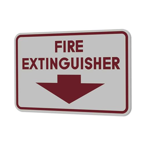 Image of Signs ByLITA Classic Framed Fire Extinguisher (Light Grey /Burgundy) - X-Large