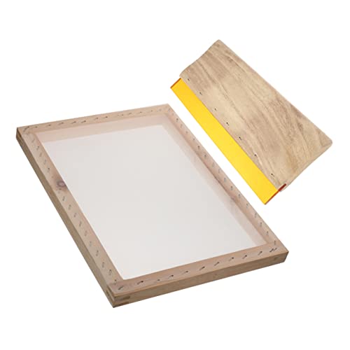 SEWACC 1 Set Professional Scraper Durable Wooden Ink Squeegee with Rubber Blade for Textiles and Hand Printing Cost Screen Ink Scraper for Easy Use