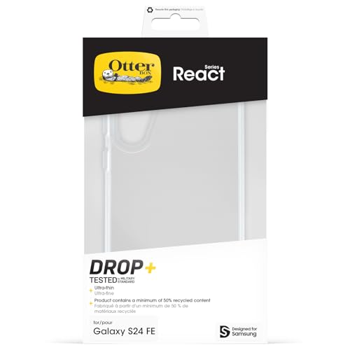 Image of OtterBox Samsung Galaxy S24 FE React Series Case - Clear, Ultra-Thin, Pocket-Friendly, Raised Edges Protect Camera & Screen, Wireless Charging Compatible