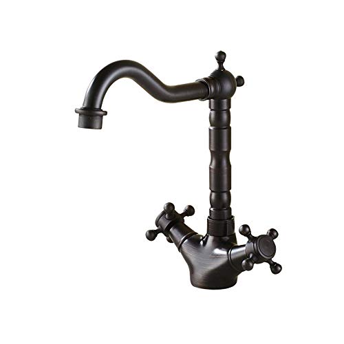 Robinet de cuisine rétro en bronze noir pour évier de style vintage