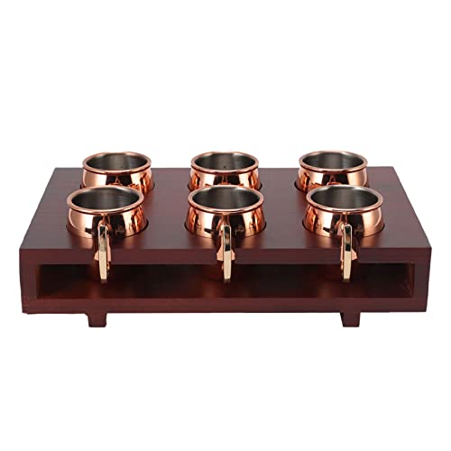 Juego de Mugs Mule, Acero Inoxidable y Madera Sólida, Aislante Térmico 24oz con Estante de Madera, para Bar Hotel Restaurante miniatura 5