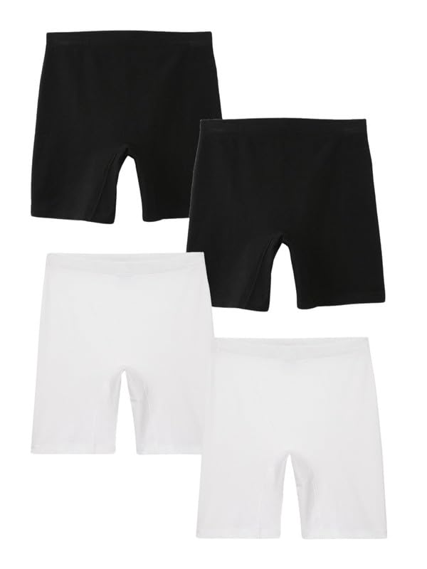 Image of mackly Girls Inner Shorts (Pack of 2) | 2-in-1 Seamless Panty Shorts with Gusset | Soft Breathable Base Layer for Dresses, Skirts
