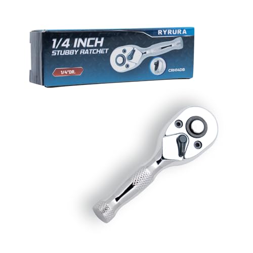 Ryrura 1/4 Inch Drive Stubby Ratchet Mini Ratchet Wrench...