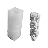 Totenkopf-Flammenständer, Elastomer-Bastelguss, ausgezeichnet für Halloween-Garnierungen und Kolophonium-Kunstproduktionen, Halloween-Schädel-Dekorationsform