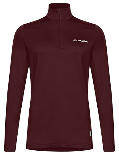 VAUDE Damen dünner Fleecepullover Livigno Halfzip II, angenehm warm, schnelltrocknend, atmungsaktiv, Passform: Slim fit, Dark Oak, 40 – Ansicht 1