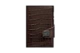 Dolphin Wallet CLICK & SLIDE Croco Brown Coin Pocket/Silver