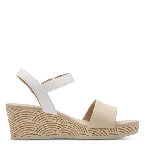 Sandale beige MARCO TOZZI à bride ajustable et semelle souple