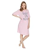 Forever Dreaming Damen Mutterschaft Nachtwäsche ~ Nachthemd, Shorts-Set, Pyjama-Set (S ca. EU 36-38, Nachthemd - Rosa)