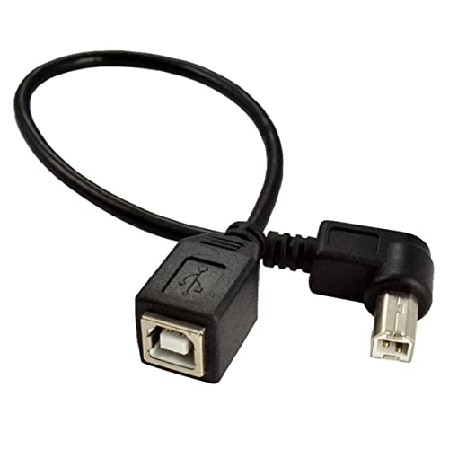 Cable de impresora corto, cable de extensión USB tipo B, cable USB 2.0 tipo B en ángulo de 90 grados, cable USB B de 50 cm para impresora, escáner, disco duro móvil y más (ángulo izquierdo) Cover