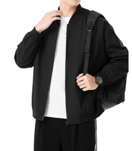 Men's Lightweight Bomber Jacket - Windproof Minimalist Design with Hidden & Side Pockets for Casual & Golf2