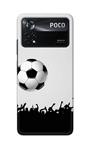 Image of Printed Hard Back Cover Case for Mi Poco X4 Pro 5G Back Cover (Football Icon) -702