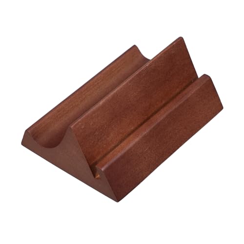 Homoyoyo Support Téléphone Bureau Bois Double Fente Calendrier Présentoir Carte Support de Table Bureau Maison