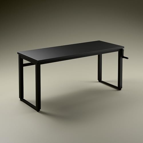 Image of Green Soul Rise (5 Ft) Manual Height Adjustable Table|25mm Thick One Piece Table Top|80 KG Load Capacity|Engineered for All Heights (3 Stage Design) 3 Year Warranty|Installation Provided (Black)
