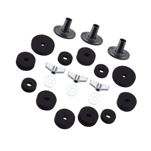 Toddmomy Professional Drumming Set 21pc Drum Protective Washer Kit Anti-friction Drum Felt Pad