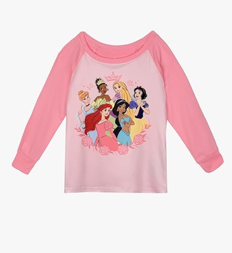 Disney Girls' Princess Pajama Set – 2-Piece Sleepwear, Long Sleeve Top and Pants2