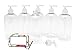 BAIRE BOTTLES - 8 OZ CLEAR PLASTIC REFILLABLE BOTTLES with WHITE PUMPS - ORGANIZE Soap, Shampoo and Lotion with a Clean, Clear Look - PET, Leak-proof, BPA Free - 6 Pack, 6 FLORAL LABELS