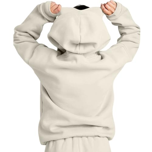 Hoodie with Eye Mask Built in Airplane Mode Travel Hoodie, Sweatshirt with Built in Eye Mask & Hidden Pockets4