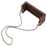 Mikikit Babyschaukel Holz mit Makramee Sitz Sichere Fotorequisite für Neugeborene Natürliche Holzschaukel für Indoor Outdoor Fotoshootings