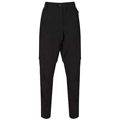 Image of Regatta Highton Men's Zip-Off Active Stretch Walking Trousers Long Length Black