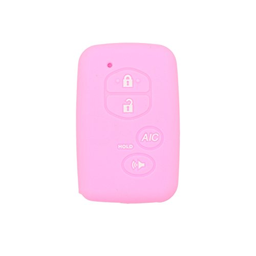 BROVACS Silicone Cover Protector Case Holder Skin Jacket Compatible with TOYOTA 4 Button Smart Remote Key Fob CV2406 Pink - Image 2