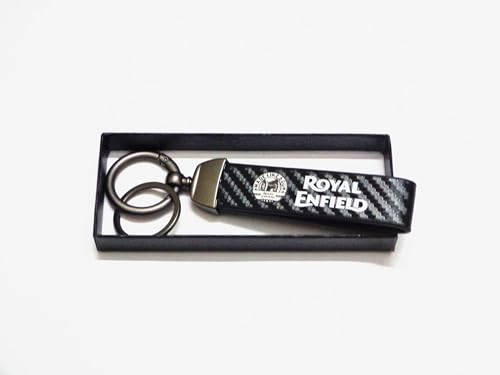 Image of Premium Leather & Metal RE Keychain - Stylish Bullet Keyring for RE Bikers Enthusiast