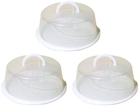 United Solution 3 Reusable Lightweight Transparent Cake & Food Carrier with Lift Handle