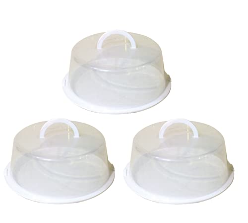 United Solution 3 Reusable Lightweight Transparent Cake & Food Carrier With Lift Handle #TOP3