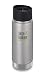 Klean Kanteen 16oz Wide Mouth Stainless Steel Coffee Mug, Double Wall Vacuum Insulated with Leak Proof Café Cap 2.0 - Brushed Stainless 2018
