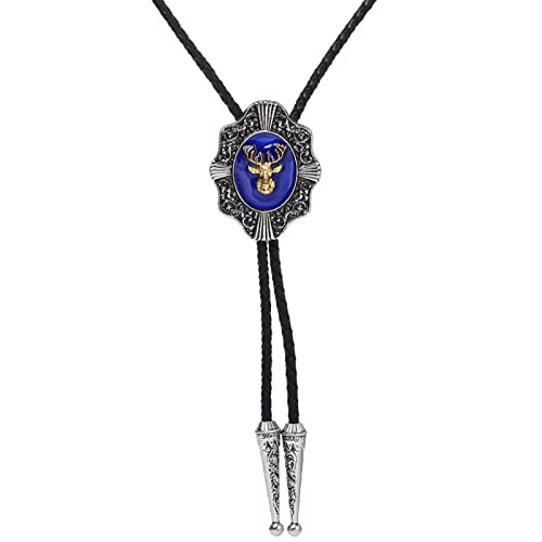 Bolo cravate homme pour remplacer la cravate classique avec ce cordon cuir pendentif bleu