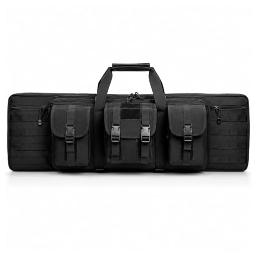 PERFBAGS Soft Rifle Case 42 inch, Tactical Long Double Rifle Backpack Gun Bag for Hunting Shooting Range, Firearm Transportation with Lockable Zipper and Molle System