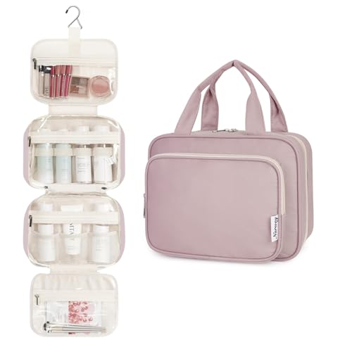 Image of Large Hanging Toiletry Bag Travel Makeup Bag Cosmetic Organizer for Women and Girls (Pink (Medium))