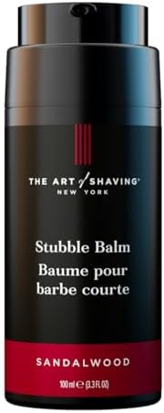 The Art of Shaving Beard Balm, Conditioner for Stubble to Hydrate Skin and Hair, Sandalwood, 3.3 Oz