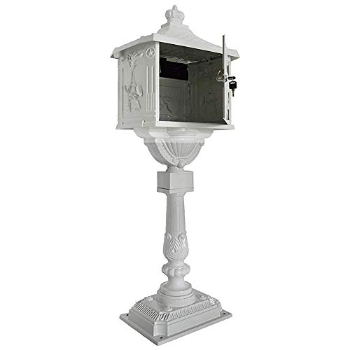 Mail Box Heavy Duty Mailbox Postal Box Security Cast Aluminum Vertical Pedestal #TOP5