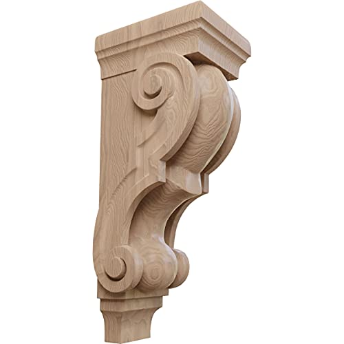 Ekena Millwork CORW06X08X18TRGM Extra Large Traditional Wood Corbels, 6"W x 7 1/2"D x 18"H, Mahogany