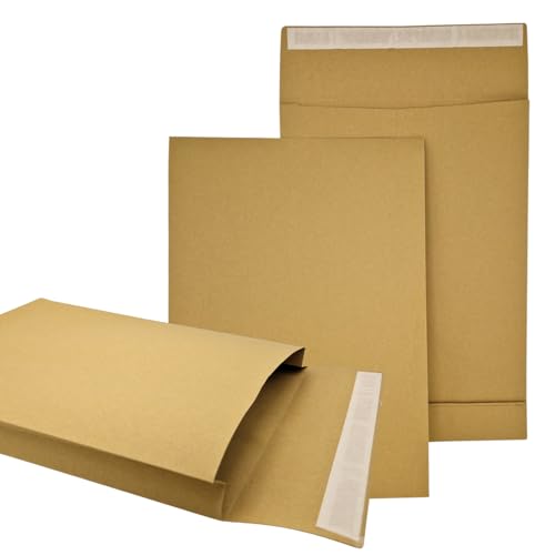 OVEPA Faltentaschen B4 250x353 mm mit 40 mm Falte – braune...