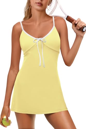 ReachMe Womens Tennis Dress with Built in Shorts Summer Athletic Dresses Workout Golf Outfits Mini Romper Dress2