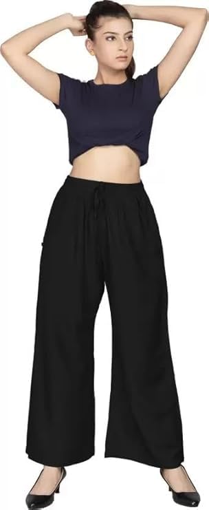 Image of Ultra Soft Premium Rayon Cotton Palazzo for Women and Girls, Regular Size, 15 Colours, Available in L, XL, 2XL, 3XL