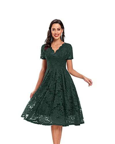 Robe cocktail dentelle fleurie vintage fluide pour vos soirées et grands événements