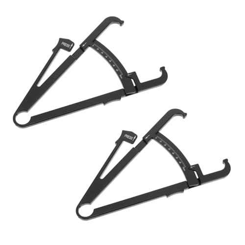 ibasenice 2 piezas Pinzas para Grasa Corporal con Regla Centímetros Herramienta de Medición Precisa para Hombres y Mujeres Analizador para Abdomen Cintura Brazos y Piernas