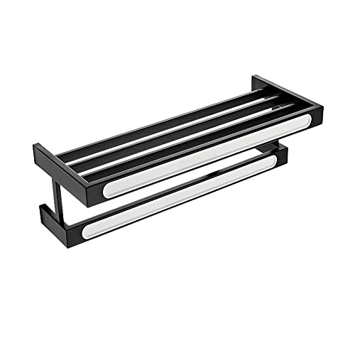 Porte-serviettes de salle de bain avec barre de rangement murale fixe