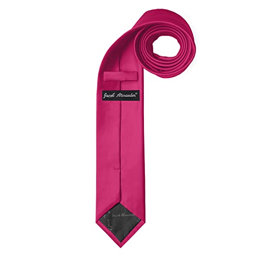 Image of Jacob Alexander Men's Slim Width 2.75 inch Solid Color Tie