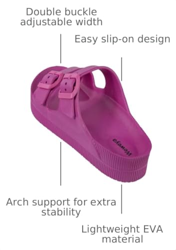 Image of Weweya Platform Sandals Women Arch Support Sandal Buckle Straps Slides