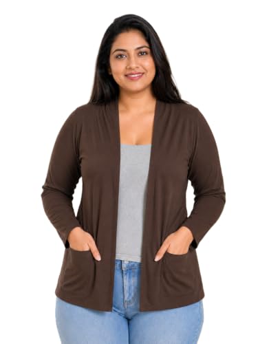 Image of In Love Women's Solid Open Front Shrug with Pockets