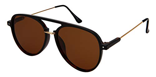 Edge I-Wear Flat Top Aviator Sunglasses for Men Pilot Sunglass Women Polarized Lens3344-FLP-2(DEMI.sd2)