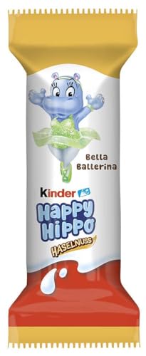 kinder Happy Hippo Haselnuss – Knusprige Waffelspezialität mit Milch- und Haselnusscreme – 1 Packung mit je 5 Einzelriegeln à 20,7g 2