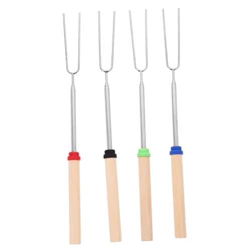 SOLUSTRE Long Fondue Forks for Cheese Vegetables Marshmallows Skewers Bbq Cheese Fondue Forks Non-slip Handle