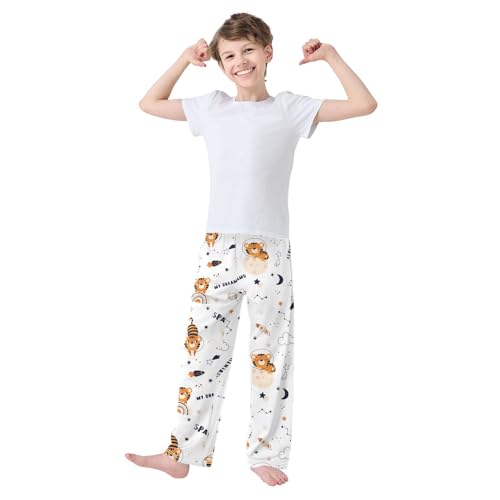 Boys' Pants Tiger Space Star Moon Long Bottoms Jogger Pants Elastic Waist Trousers with Pockets S-XL2