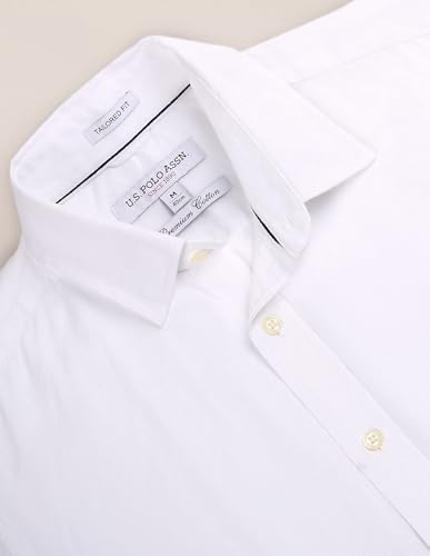 Image of U.S. POLO ASSN. Tailored Fit Cotton Shirts for Men - 100% Cotton, Patterned, Full Sleeve Mens Casual Shirts
